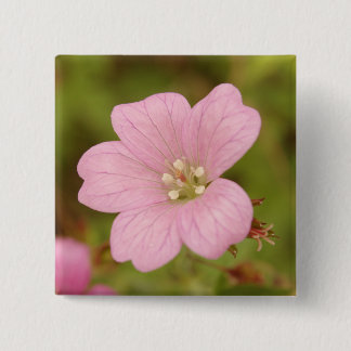 Pink Geranium Badge Button