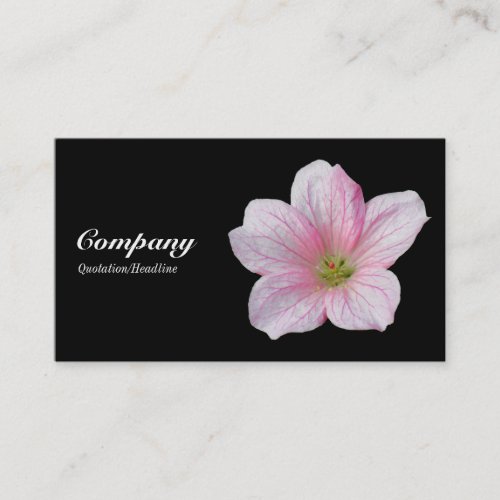 Pink Geranium _ Black Business Card
