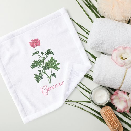 Pink Geranium Botanical Spa Wash Cloth