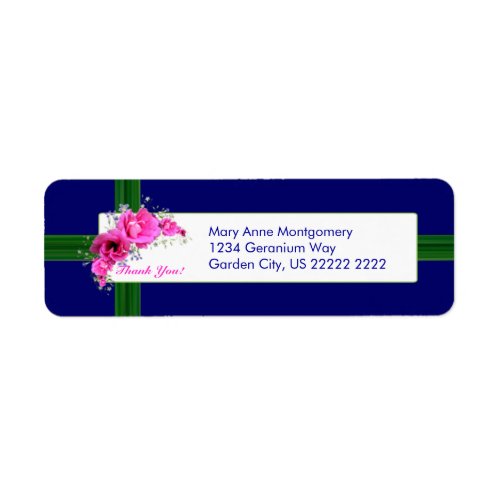 Pink Geranium Bouquet Return Address Labels _ Than