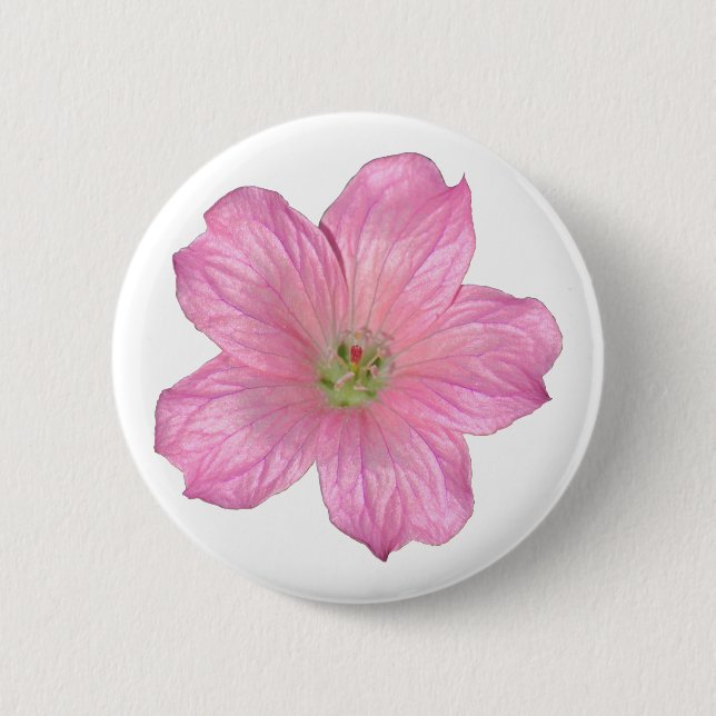 Pink Geranium Button (Front)