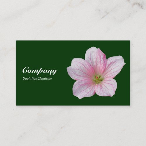Pink Geranium _ Dark Green Business Card