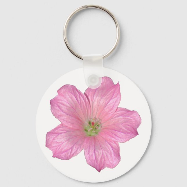 Pink Geranium Keychain (Front)