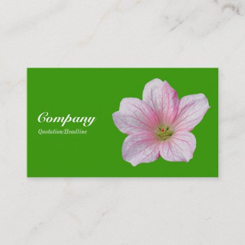 Pink Geranium _ Leaf Green Business Card