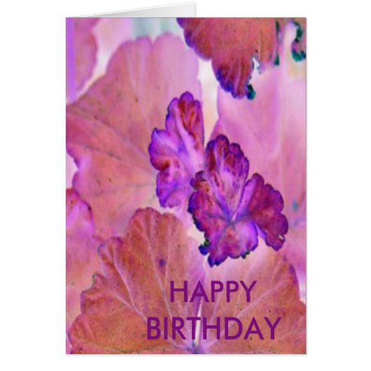 Pink Geranium Leaves Cards (Front)