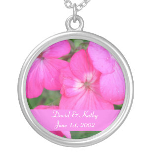Pink Geraniums Flower Necklace