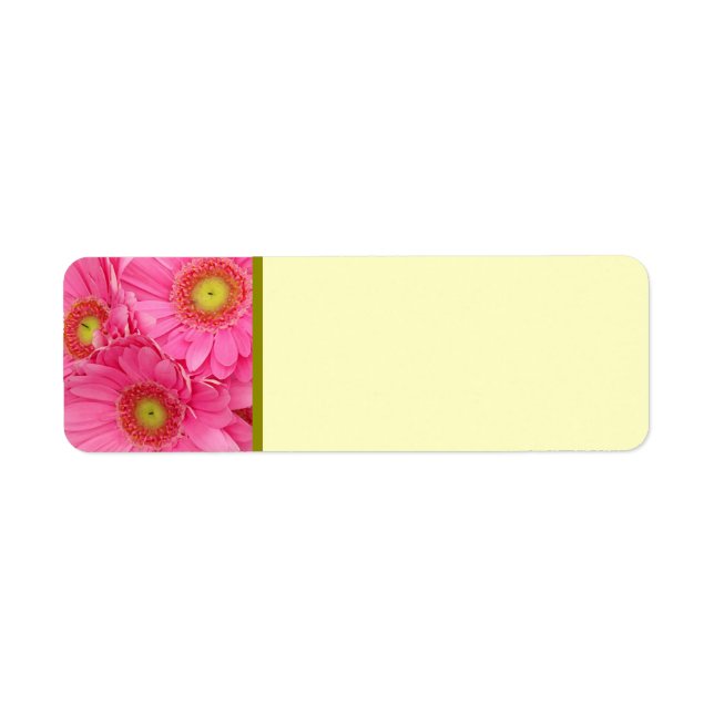 Pink Gerber Daisies Label (Front)