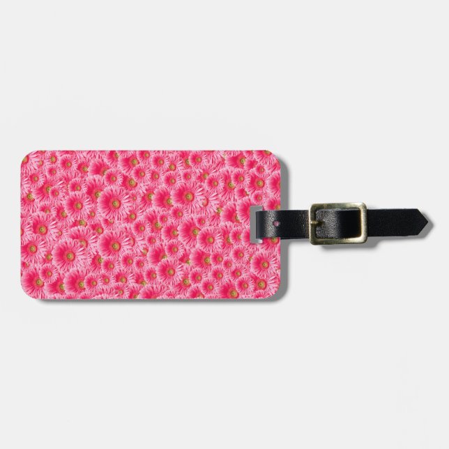Pink Gerber Daisies Luggage Tag (Front Horizontal)