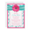 Pink Gerber Daisy Aqua Bridal Shower Invitation