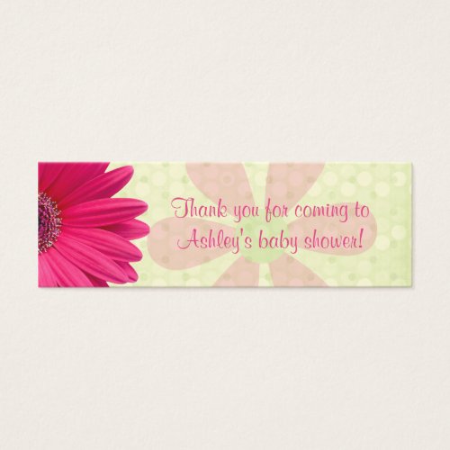 Pink Gerber Daisy Baby Shower Favor Tags Business Card Templates