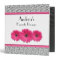 Pink Gerber Daisy Black White Floral Recipe Binder