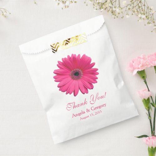 Pink Gerber Daisy Flower Candy Buffet Wedding Favor Bag