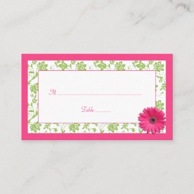 pink gerbera daisy special occasion place card zazzle com standard size for wedding place cards