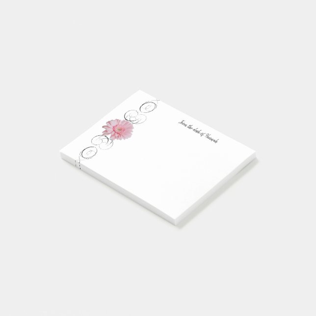 Pink Gerber Daisy Personalized Notes (Angled)