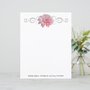 Pink Gerber Daisy Personalized Paper Sheet