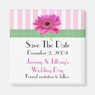 Pink Gerber Daisy Save the Date Magnet
