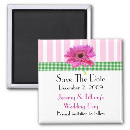 Pink Gerber Daisy Save the Date Magnet