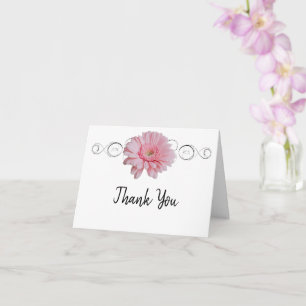 Pink Gerber Daisy Thank You Card