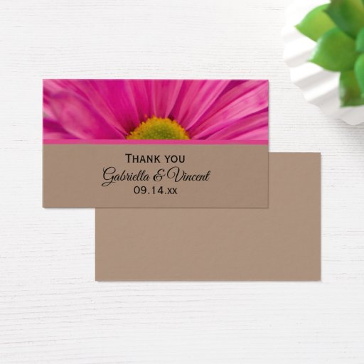 Customizable Pink Gerber Daisy Wedding Favor Tags Business Card Templates