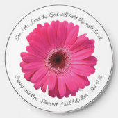 Pink Gerber "Fear Not" Scripture Inspirational Wireless Charger (Front)