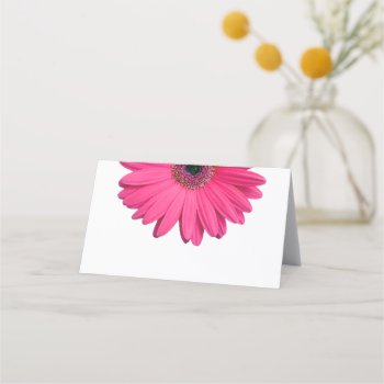 Pink Gerber Gerbera Daisy Wedding Place Card by wasootch at Zazzle