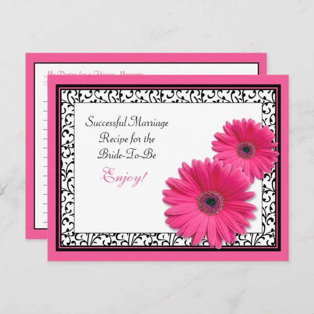 Pink Gerber Recipe Card for a Successful Marriage (Front/Back)