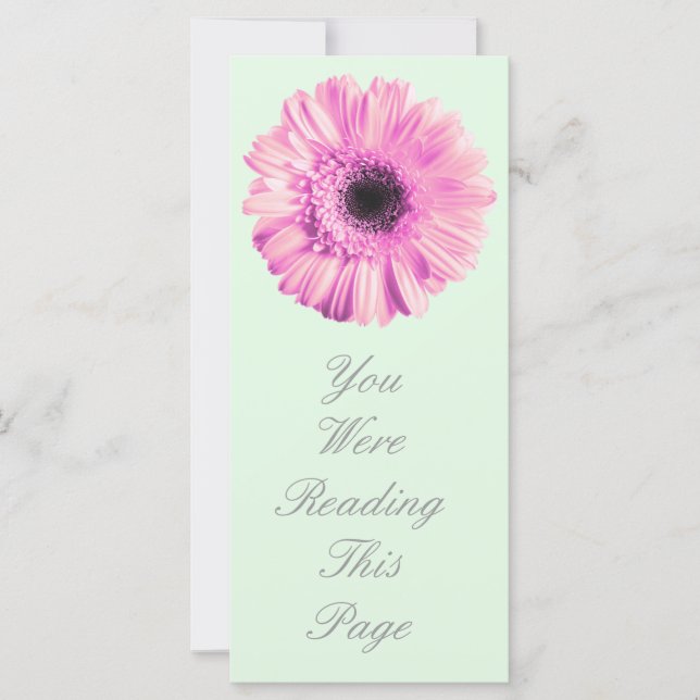 Pink Gerbera Bookmark Template (Front)