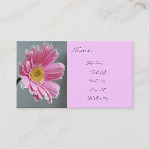 Customizable Pink Gerbera Business Card Template
