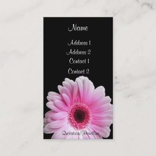 Customizable Pink Gerbera - Customized Business Card Template