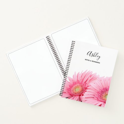 Pink Gerbera Daisies Elegant Photo Notebook