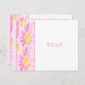 Pink Gerbera Daisies on White Reply Card (Front/Back)