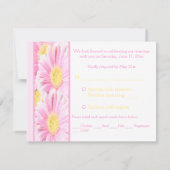 Pink Gerbera Daisies on White Reply Card (Back)