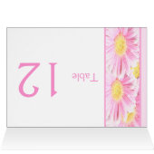 Pink Gerbera Daisies on White Table Number Card (Inside Horizontal (Top))