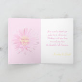 Pink Gerbera Daisies on White Thank You Card (Inside)