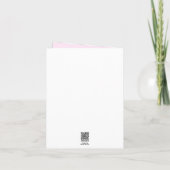 Pink Gerbera Daisies on White Thank You Note Card (Back)