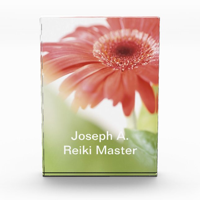 Pink Gerbera Daisy Acrylic Award (Front)