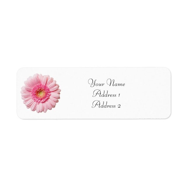 Pink Gerbera Daisy Address Labels (Front)