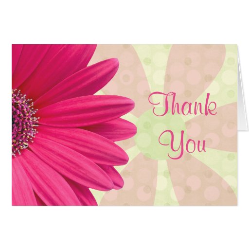 Pink Gerbera Daisy Baby Shower Thank You Card | Zazzle