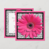 Pink Gerbera Daisy Bat Mitzvah Invitation | Zazzle