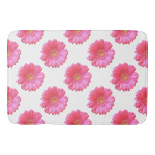 Pink gerbera daisy bathroom mat