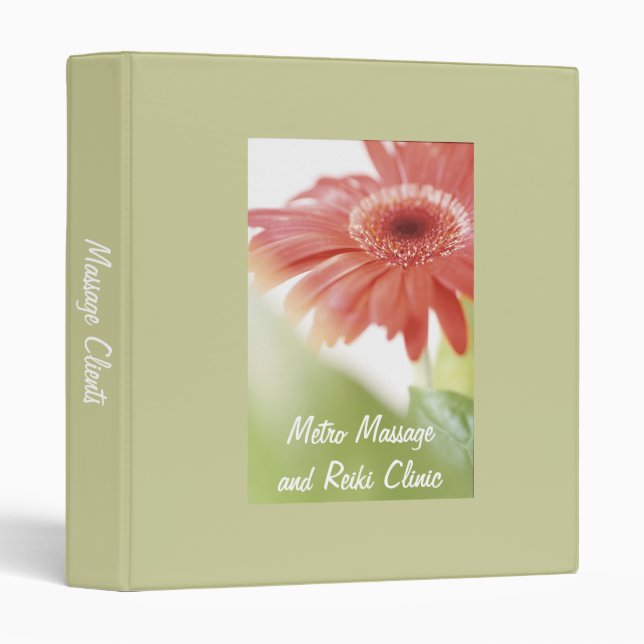 Pink Gerbera Daisy Binder (Front/Spine)