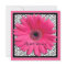 Pink Gerbera Daisy Black Bridal Shower Invitation