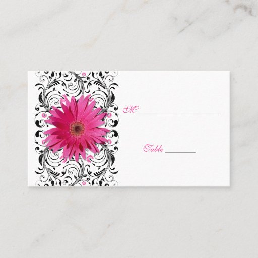 Customizable Pink Gerbera Daisy Special Occasion Place Card Business Cards