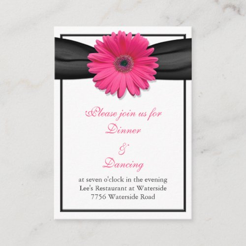 Pink Gerbera Daisy Reception Card Business Card Template