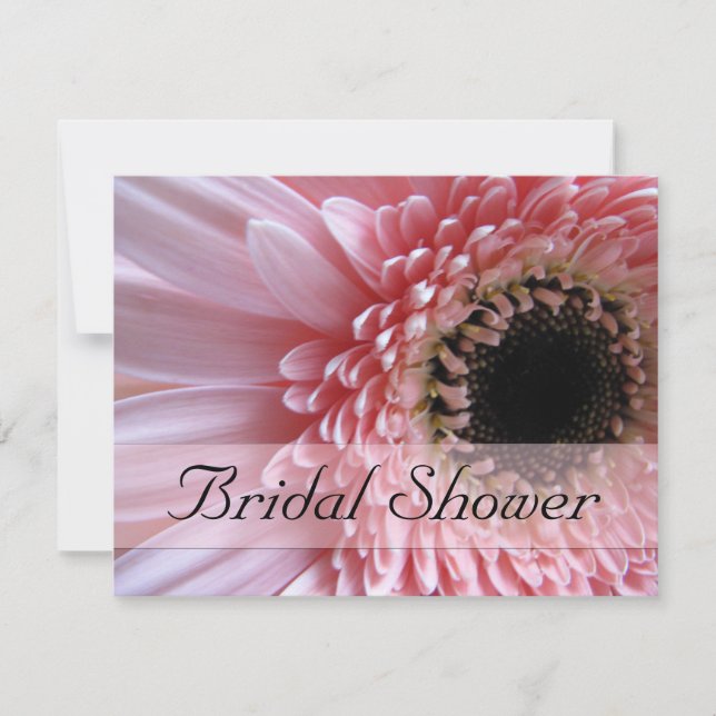Pink Gerbera Daisy Bridal Shower Invitations (Front)