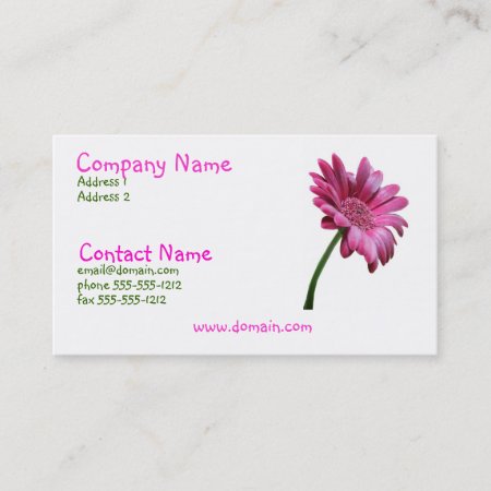 Pink Gerbera Daisy Business Card