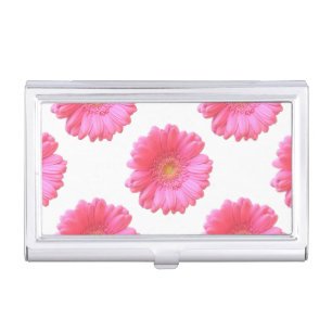 Pink gerbera daisy business card holder