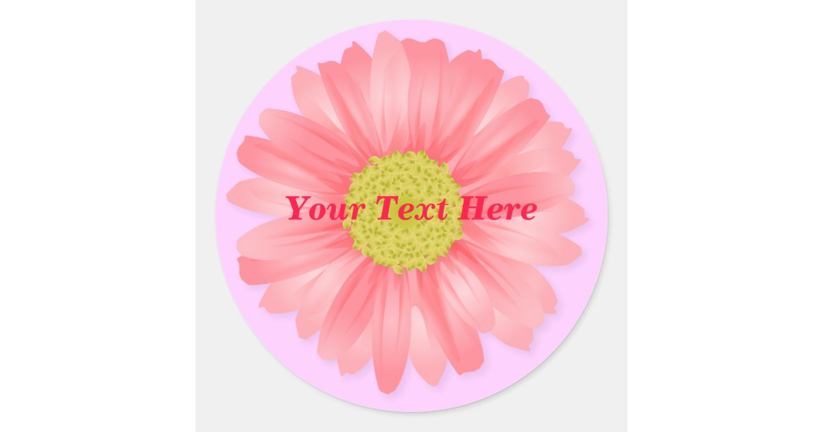 Pink Gerbera Daisy Customizable Sticker | Zazzle