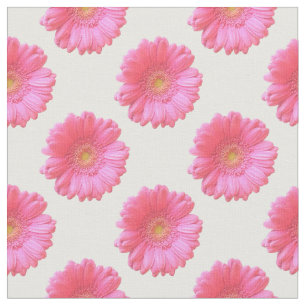 Pink gerbera daisy fabric