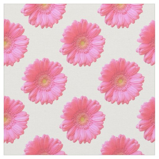 Pink gerbera daisy fabric